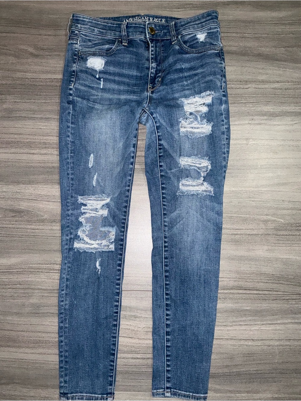American Eagle Outfitters High Rise Distressed Super Stretch X Jeggings 8S